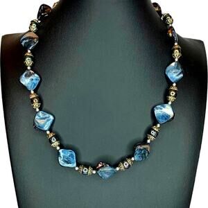 Vintage MOP and Pearl Necklace Choker Black Genuine Freshwater 13"